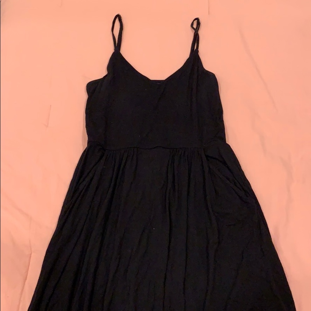 Black tank top dress with pockets